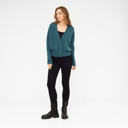 WiDDA Widda Damen vegan Strickjacke Kara Petrol – Produktbild 1 von 1