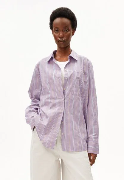 ARMEDANGELS ARMEDANGELS STRIPE Damen Bluse aus 100% Bio-Baumwolle, Moonlit lilac-sandstone, – Produktbild 1 von 5