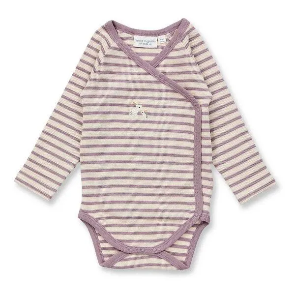 Sense Organics sense-organics Langarm Wickelbody YGON von Sense Organics, Mauve-weiß, – Produktbild 1 von 3