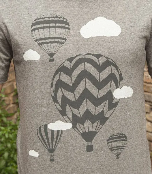 päfjes päfjes Heißluftballons & Wolken - Fair Wear Männer T-Shirt - Heather Grey – Produktbild 2 von 3
