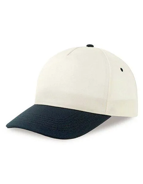 Atlantis Headwear Atlantis Headwear Recy Five Cap, Weiß/navy, – Produktbild 1 von 2