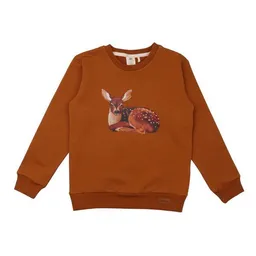 Walkiddy Baby Sweatshirt GOTS zertifiziert – 95% Bio-Baumwolle, Braun mit Rehmotiv, weich & bequem, alltagstauglich | Walkiddy – Produktbild 1 von 1