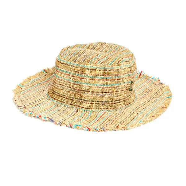 short'n'pietz short'n'pietz Sommerhut aus Hanf, Beige bunt dünn gestreift, – Produktbild 1 von 4