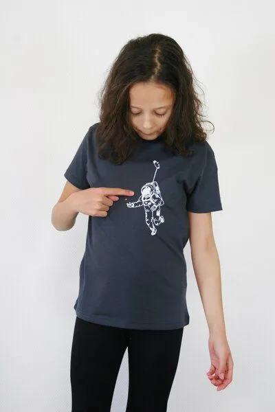 Spangeltangel Spangeltangel Kindershirt "Kosmonaut" anthrazit, Grau, – Produktbild 4 von 4