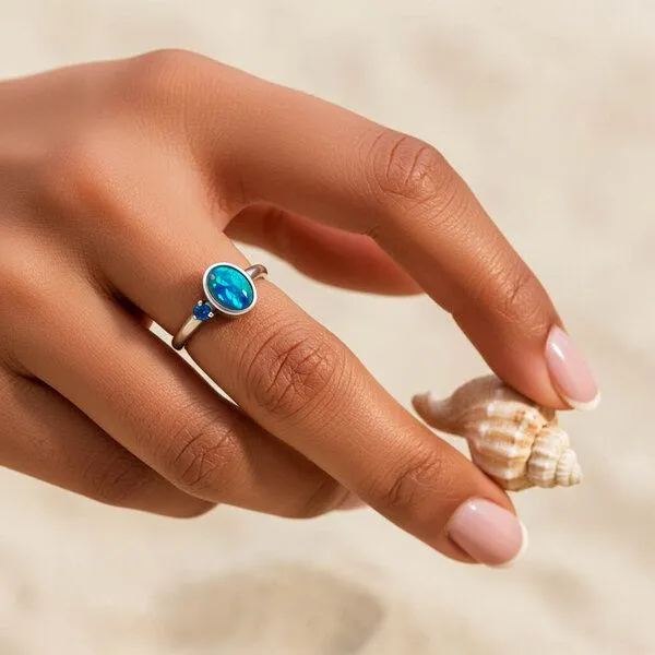 Spirit of Island Spirit of Island Opal & Saphir Ring | 925 Silber – Produktbild 2 von 7