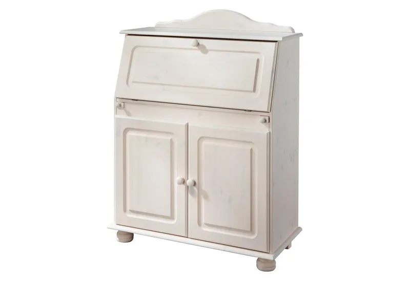 OTTO home Sekretär Mette, Schreibtisch im Landhausstil, aus Massivholz, Breite 82 cm, Weiß, – Produktbild 5 von 8
