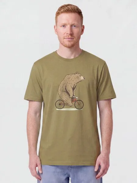 watapparel watapparel T-Shirt Unisex Fahrradbär, Faded olive, – Produktbild 2 von 2