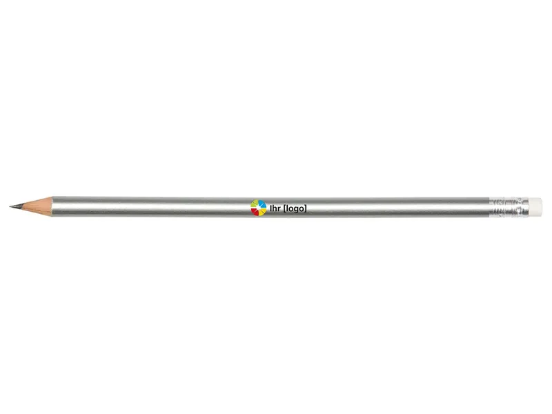 FSC-zertifizierter Bleistift rund 18,5cm mit Radiertip, lackiert – Produktbild 1 von 1