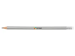 FSC-zertifizierter Bleistift rund 18,5cm mit Radiertip, lackiert nach Farbtabelle – Produktbild 1 von 1