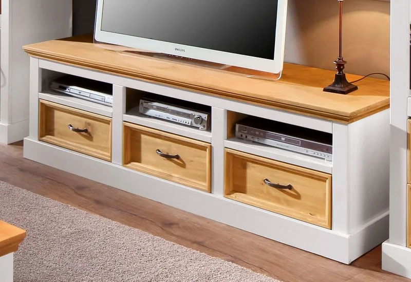 OTTO home Lowboard Selma, TV-Kommode, Breite 170 cm, 3 Schubkästen, Weiß, – Produktbild 2 von 5