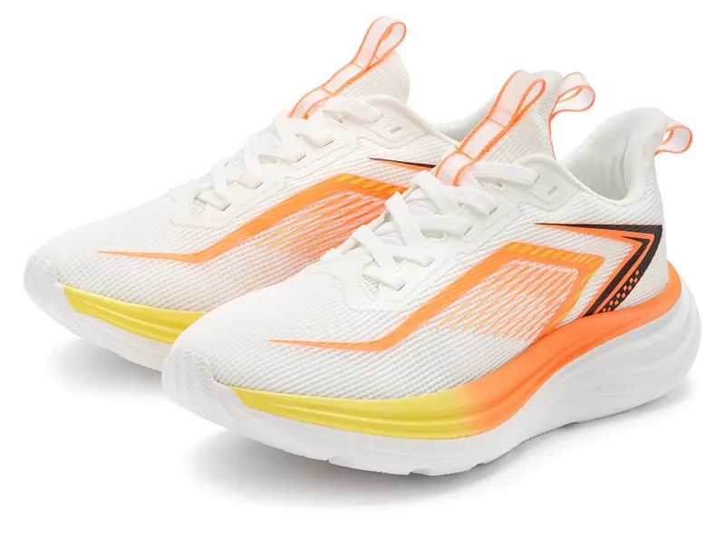 John Devin John Devin Schnürhalbschuh, Halbschuh, Freizeitschuh, Turnschuh Sneaker im sportiven Look mit dämpfender Chunky Außensohle Unisex VEGAN, Weiß, – Produktbild 2 von 5