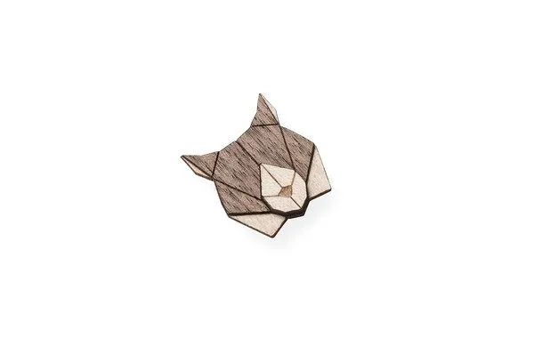 BeWooden BeWooden Brosche aus Holz – Luchs – Produktbild 3 von 3