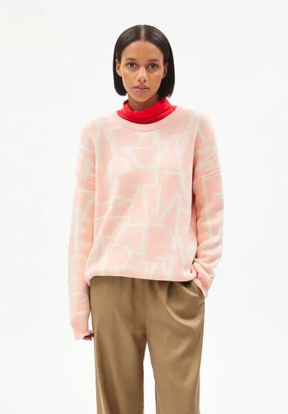 ARMEDANGELS ARMEDANGELS OLESSYAA TYPO - Damen Pullover aus Bio-Baumwolle, Peach blossom light-undyed, – Produktbild 1 von 4