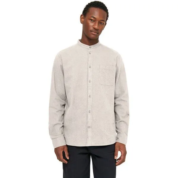 KnowledgeCotton Apparel KnowledgeCotton Apparel Flanellhemd mit Stehkragen - Elder Regular Fit - aus Biobaumwolle, Grau (greige), – Produktbild 1 von 3