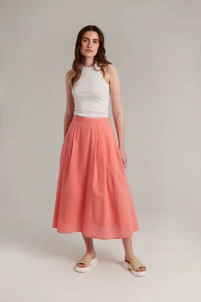 Addition Sustainable Apparel Addition Sustainable Apparel Powerful Skirt, Midi-Rock aus Bio-Baumwolle, Pfirsich, – Produktbild 1 von 3