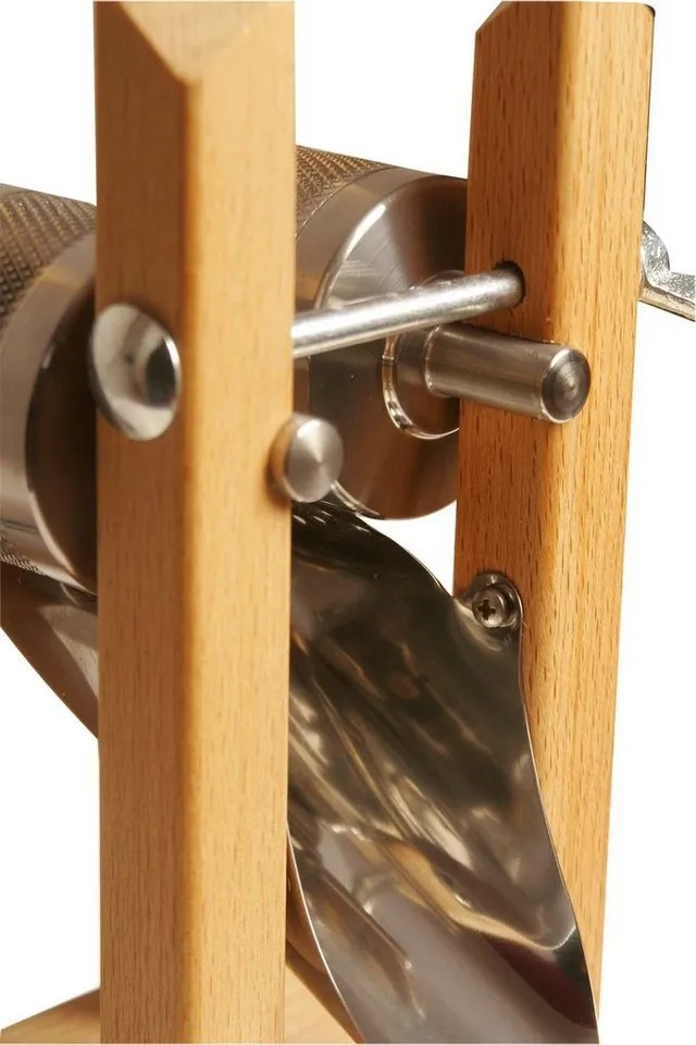 Eschenfelder Getreidemühle Kornquetsche Flockenquetsche Tischmodell Holztrichter abnehmbar Manuell, (3 Stück), Kurbel 20cm mit Tisch-Schraubzwinge und Reinigungsbürste gratis dazu, Beige, – Produktbild 5 von 5