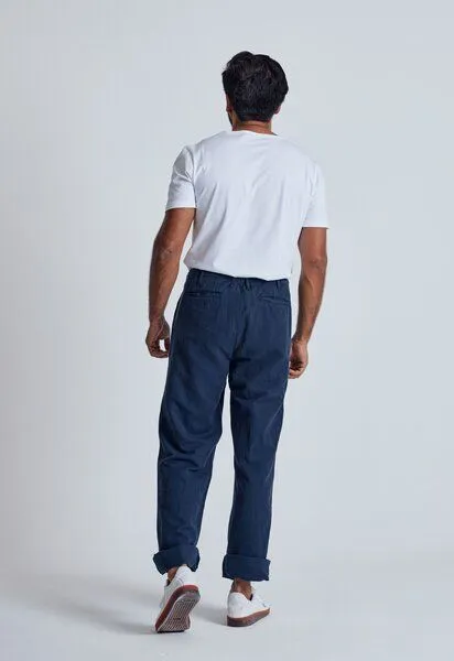 Flax and Loom Flax and Loom Leinen Chino Relaxed Fit Modell: Bird, Navy (blau), – Produktbild 6 von 6