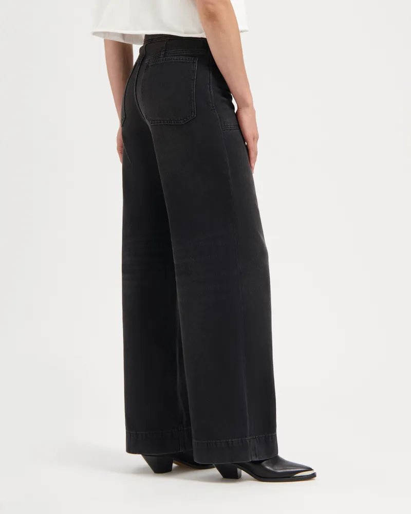 Kuyichi Kuyichi Damen vegan Jeans Farrah Worker Smoky Noir Schwarz, Schwarz, – Produktbild 1 von 2