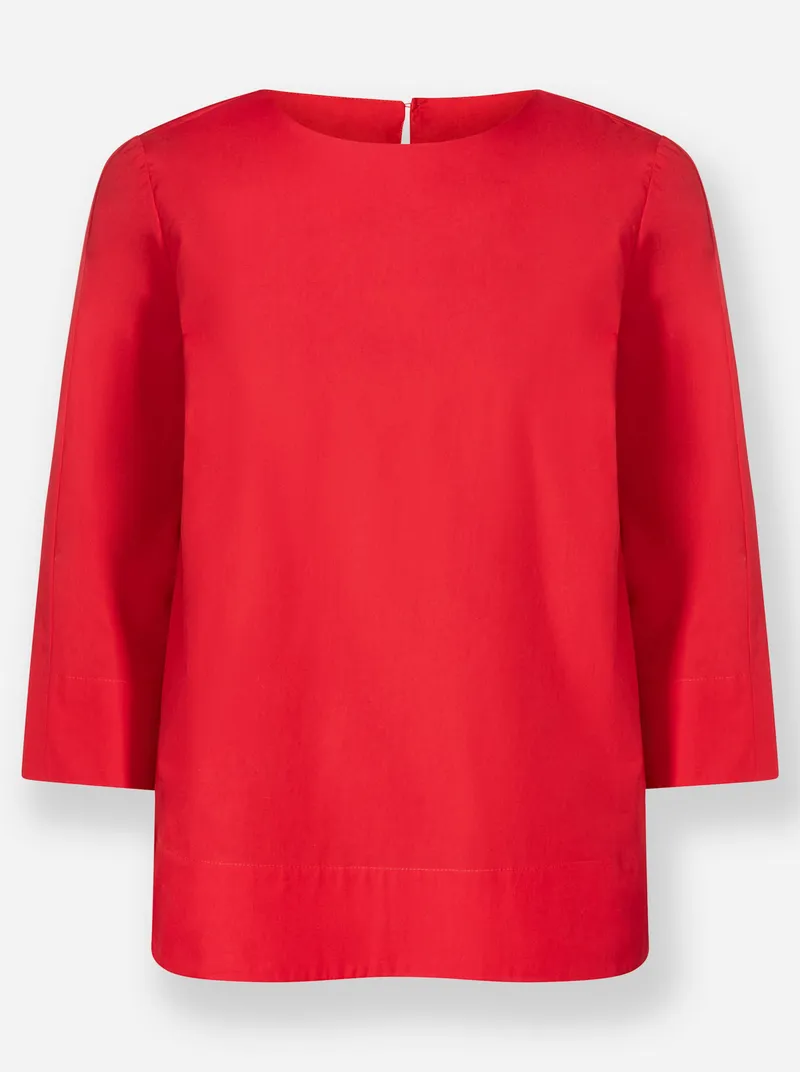 heine Baumwollbluse rot, Rot, – Produktbild 1 von 2