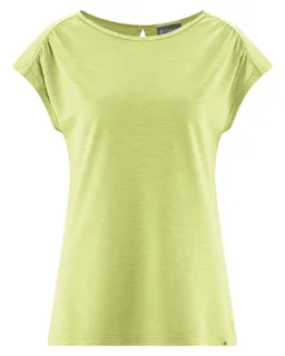 HempAge Hempage Damen vegan T-Shirt Mit Ausschnitt Am Rücken Lind Grün – Produktbild 1 von 1