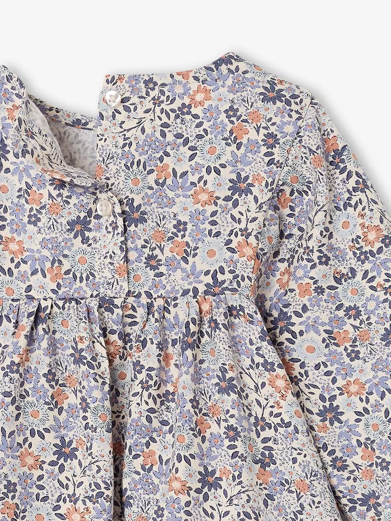 Vertbaudet Vertbaudet Baby Kleid mit Allover-Print, Blau, – Produktbild 4 von 4