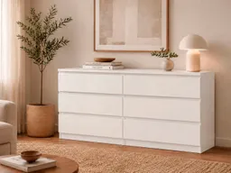 Home affaire Kommode Naia - 6 Schubladen & grifflose Front, Made in Denmark (Breite: 158 cm), Viel Stauraum, skandinavisches Design, in mehreren Farben – Produktbild 1 von 1