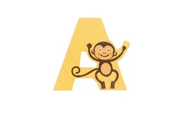 El Puente El Puente Holzbuchstabe A "Affe" | Fair Trade & Handmade aus Sri Lanka – Produktbild 1 von 1