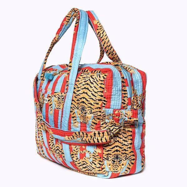 KIKOONI KIKOONI handgefertigte große Reisetasche TRAVELER BAG, Poppy tiger funky, – Produktbild 3 von 4