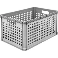 Keeeper keeeper Transportkorb 'Robert' stapelbar, 60 x 40 x 32 cm, PP, 64 l, grau – Produktbild 1 von 1
