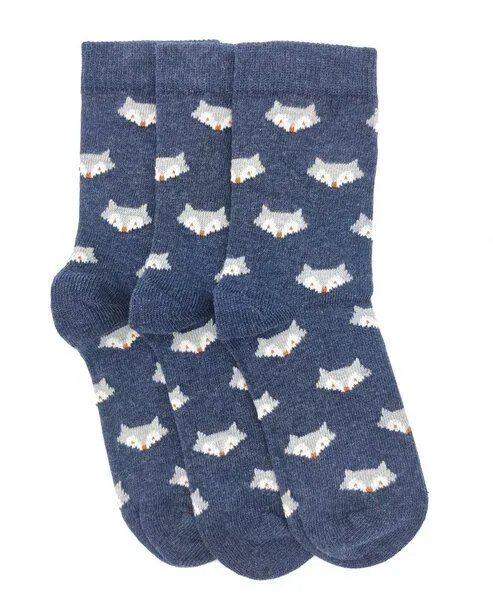 BLS Organic BLS Organic 3er Pack GOTS zertifizierte 98 % Bio Baumwolle Socken mit Fuchs Design, Rot, – Produktbild 2 von 3