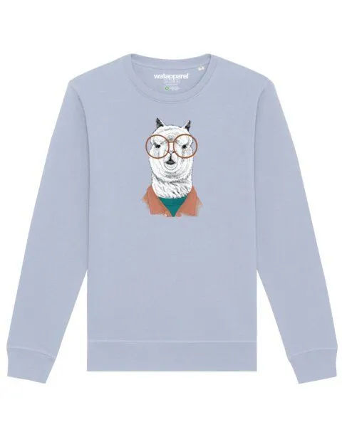 watapparel watapparel Sweatshirt Unisex Lama, Serene blue, – Produktbild 1 von 4
