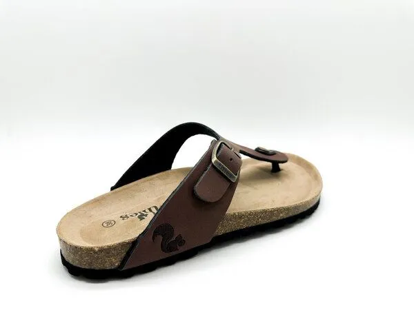 thies Vegane thies ® Eco Bio Thong Sandale aus rec. PET mit Kork-Tieffussbett, Chocolate, – Produktbild 4 von 4