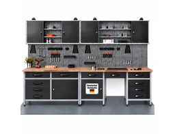 ONDIS24 Werkstatt-Set Werkstatt-Set Herkules 280 cm Werkbank 11 Schubladen Hängeschränke – Produktbild 1 von 1