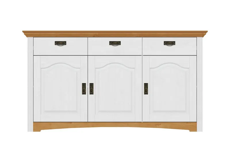 OTTO home Kommode Konrad, aus massiver Kiefer, Breite 156 cm, mit Schubladen, FSC®, Weiß, – Produktbild 4 von 5