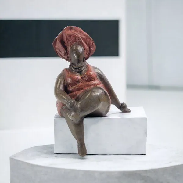Moogoo Creative Africa Moogoo Creative Africa Bronze-Skulptur "Bobaraba Yolanda" Unikate by Hamidou | handgemacht, Rot, – Produktbild 2 von 3