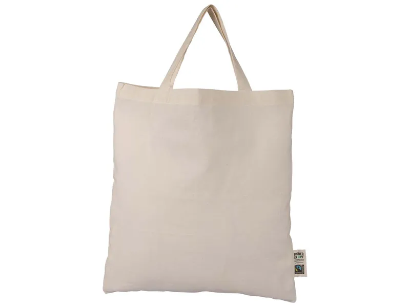 Memo memo Bio-Baumwoll-Tragetasche mit Fairtrade-Siegel, natur, 38 x 42 cm, kurze Henkel – Produktbild 1 von 1