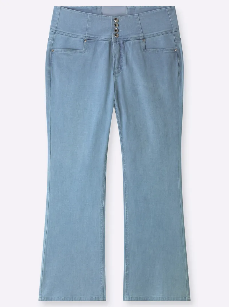 sheego High-waist-Jeans blue-bleached, Blue-bleached, – Produktbild 1 von 2