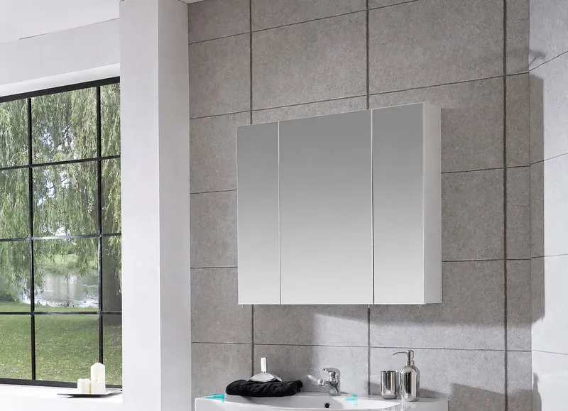 Schildmeyer Spiegelschrank Basic, Spiegelschrank, Made in Germany, B: 80 cm Solide Verarbeitung - Dieses Produkt ist in Deutschland gefertigt, Weiß, – Produktbild 3 von 5