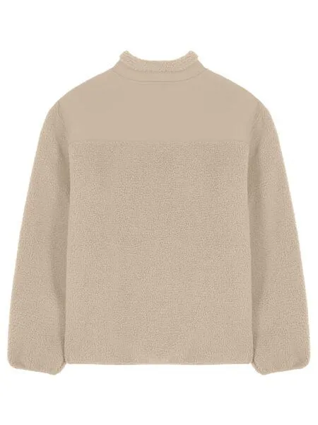 YTWOO YTWOO Relaxed- Fit Sherpajacke Unisex aus 100% Recyceltem Polyester, Wüstensand, – Produktbild 3 von 4