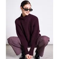 JAN N JUNE JAN N JUNE Bio-Baumwolle Rollkragenpullover OLA GOTS, Cherry lacquer, – Produktbild 1 von 1