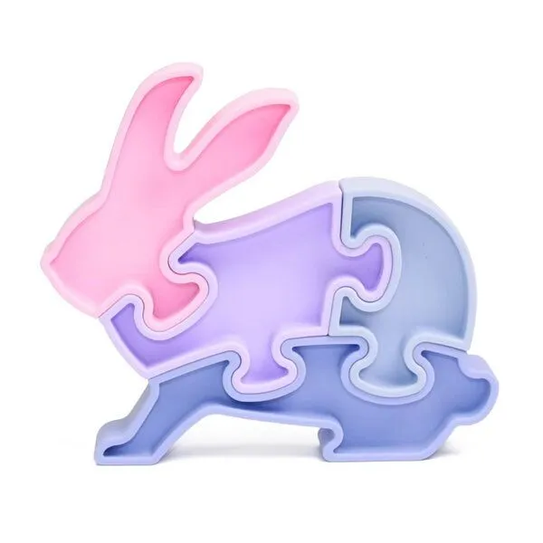 PETIKIDS PETIKIDS Montessori-Lernspielzeug – 3D-Puzzle „Hase“ aus Silikon, Gelb, – Produktbild 4 von 4