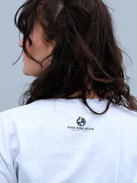VIVA CON AGUA Biobaumwoll Unisex T-Shirt Weiss mit Motiv WATER FOR ALL von Viva con Agua – Produktbild 3 von 4
