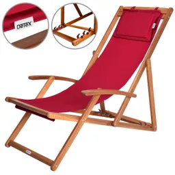 Casaria® Casaria Casaria Sonnenliege Rot Akazienholz – Produktbild 1 von 1