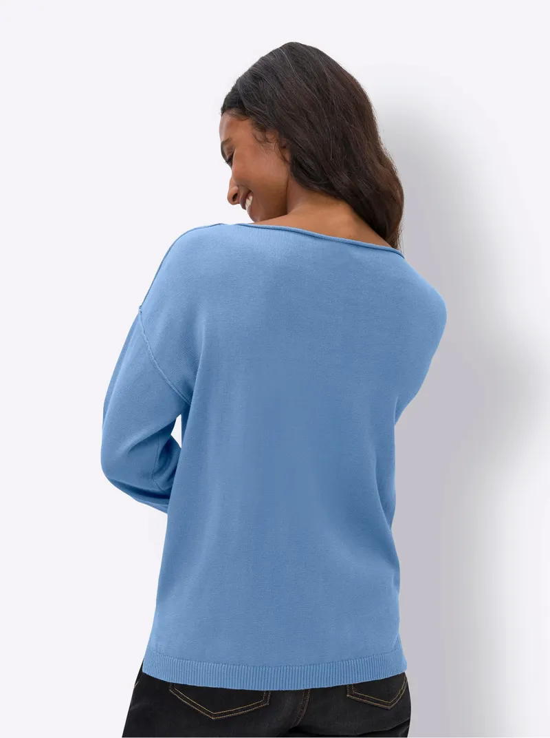 heine Baumwollpullover himmelblau, Himmelblau, – Produktbild 1 von 2