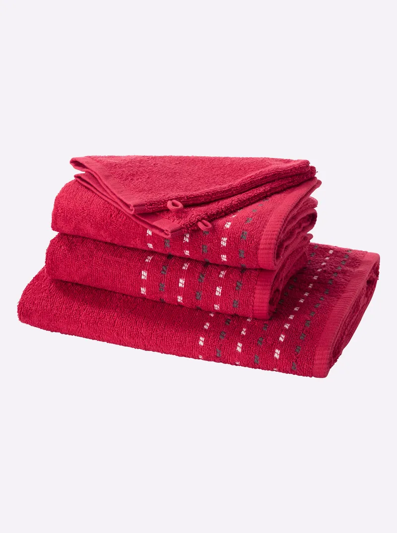 wäschepur Handtuch rot, Rot, – Produktbild 1 von 3