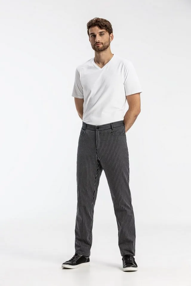 GREIFF GREIFF 5-Pocket-Hose Greiff GASTRO Cuisine Herren Kochhose 5-Pocket Regular gestreift, Schwarz|weiß, – Produktbild 3 von 3
