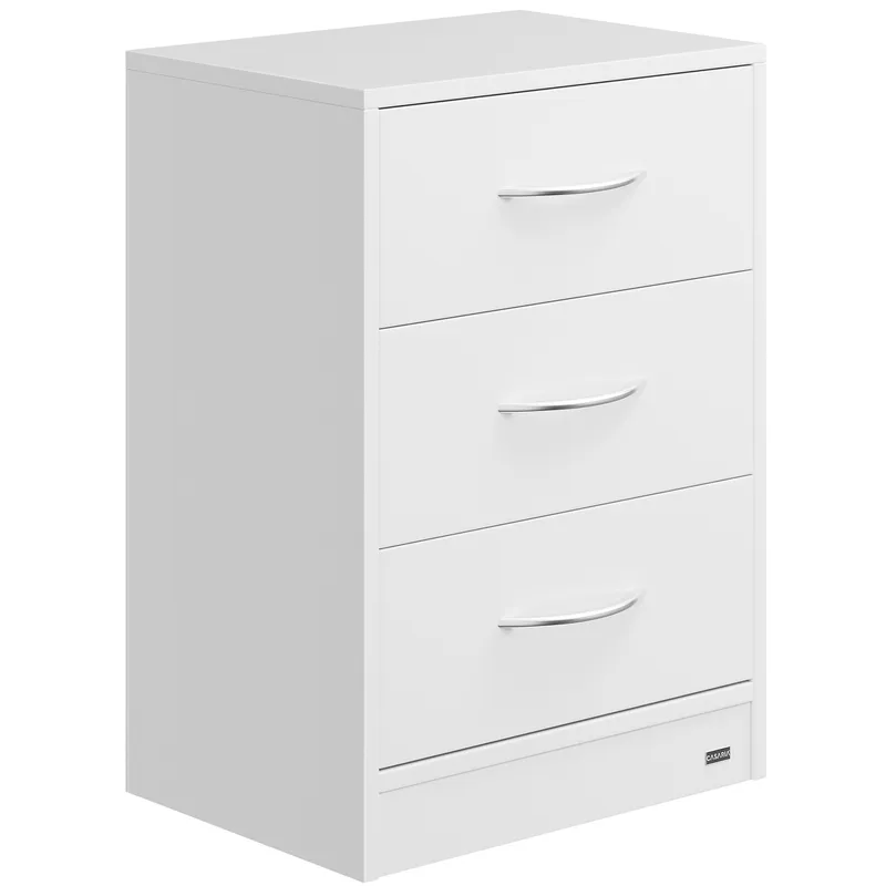 Casaria® Nachttisch Eloise Weiß 54x39x28cm, Weiß, – Produktbild 1 von 2