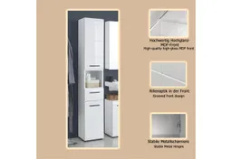 welltime Hochschrank Sovana Badschrank mit einer Schublade und 5 Fächern - (B/T/H) 30/31/182 cm – Produktbild 1 von 1