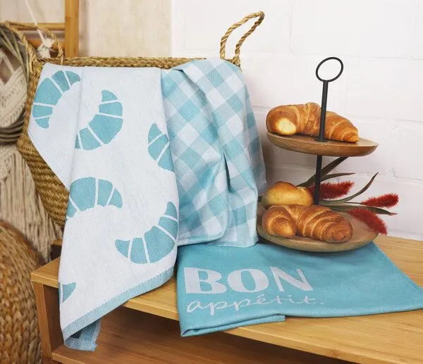 jilda-tex jilda-tex Jacquard Küchentuch 6er Set, Blau, – Produktbild 1 von 4