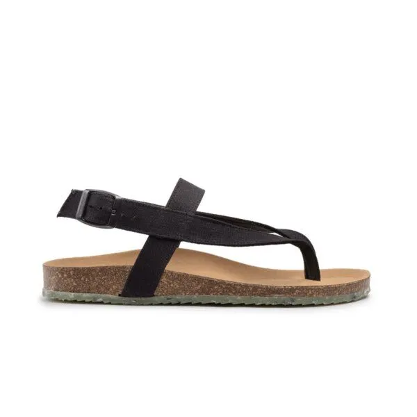 Zouri ZOURI Vegane Zehensandale mit Bio-Baumwolle & Korkfußbett Modell: Isle, Black (schwarz), – Produktbild 2 von 3